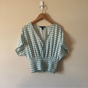 Checkered Crop Blouse